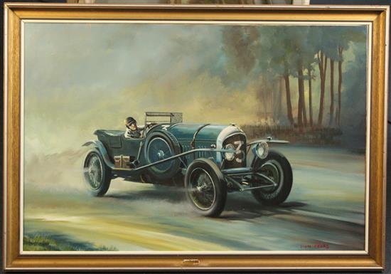 § Dion Pears (1929-1985) Le Mans 1927 Sammy Davies driving the winning 3 litre Bentley, 24 x 36in.